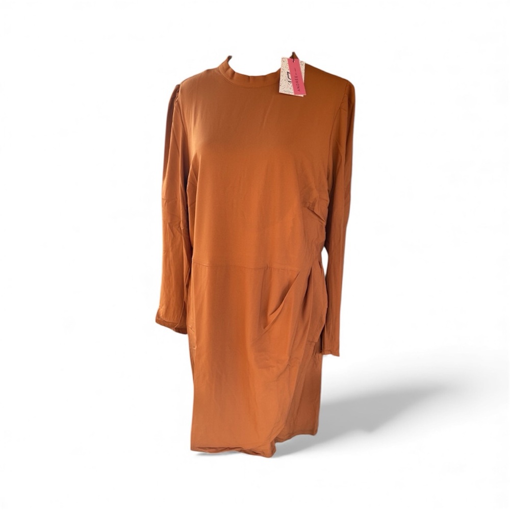 ANDREE BY UNIT Long Sleeve Tan Dress